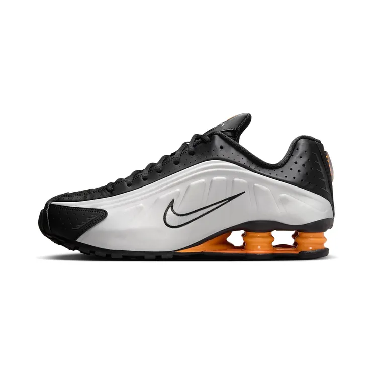 Nike Shox R4 “Black / Bright Mandarin / Metallic Silver / Vast Grey” (HQ1988-003)