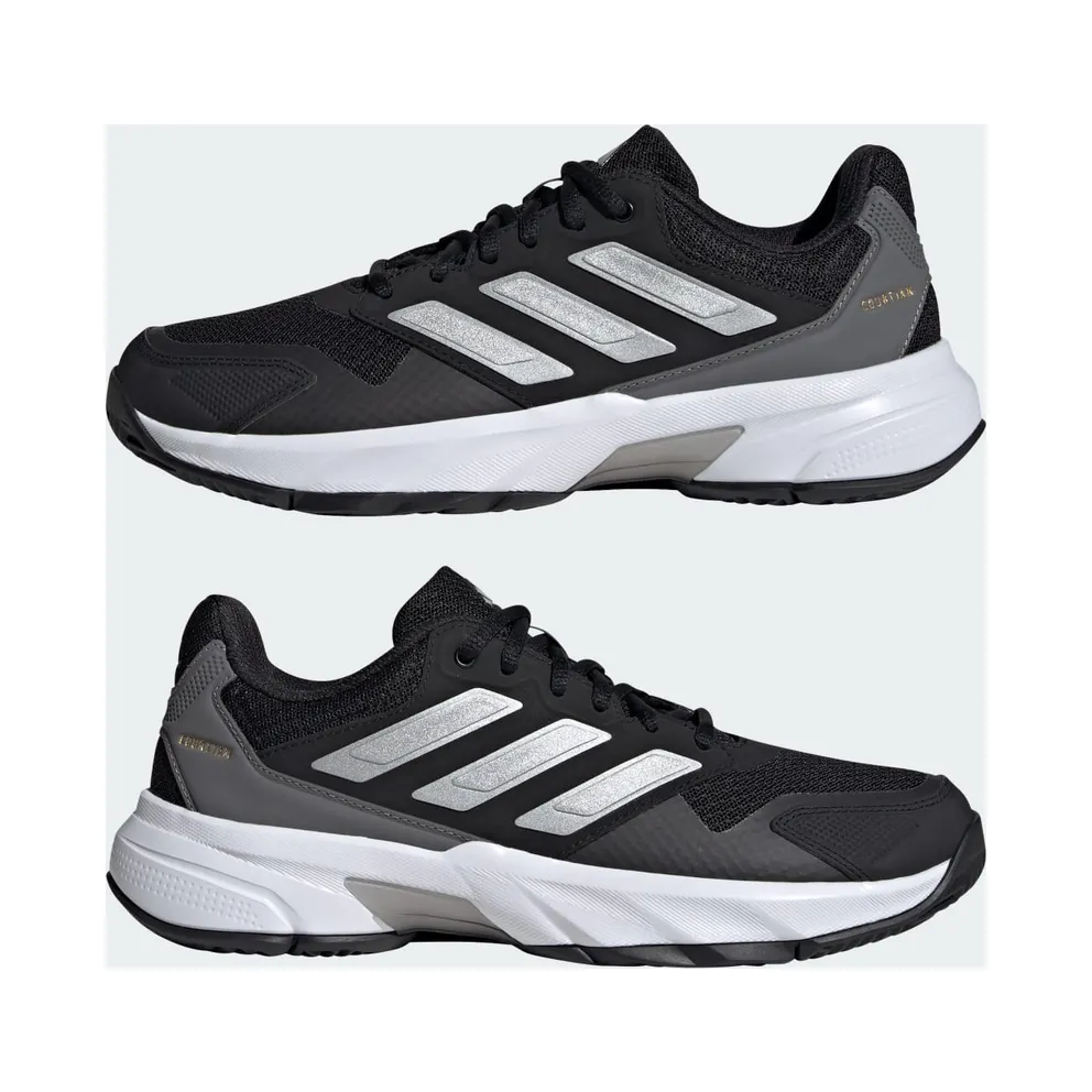 Adidas CourtJam Control 3 Tennis Shoes Core Black / Silver Metallic / Grey Four (ID2458)