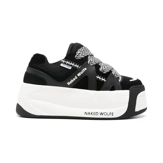 Naked Wolfe Slider leren met plateauzool “Black” (6403999810)