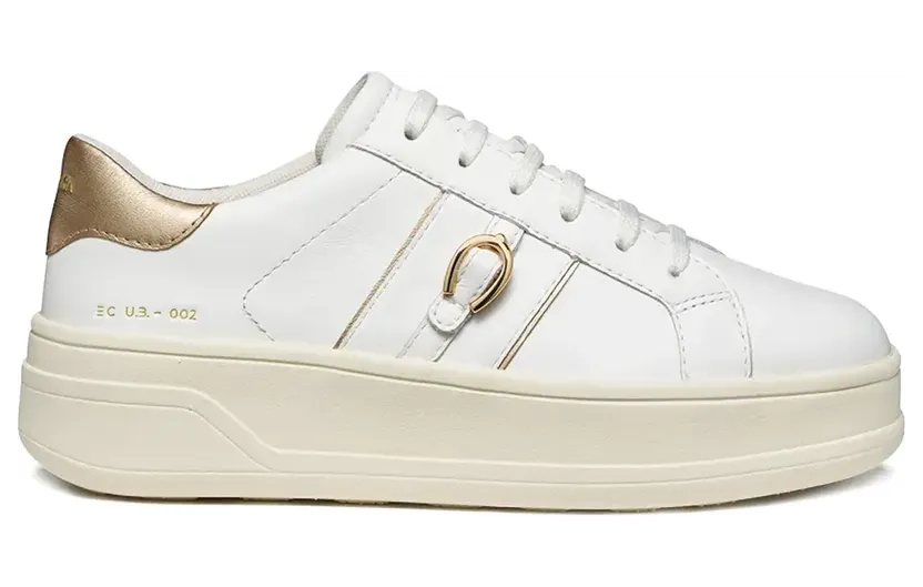 Geox Spherica Ecub sneakers met gespdetail – Wit (D56WVB085Y2C1327)