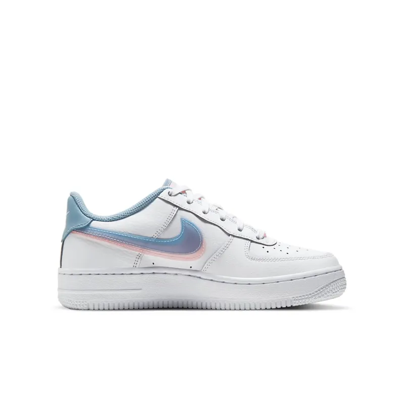Nike Air Force 1 LV8 GS “Double Swoosh – White / Blue / Pink” (CW1574-100)