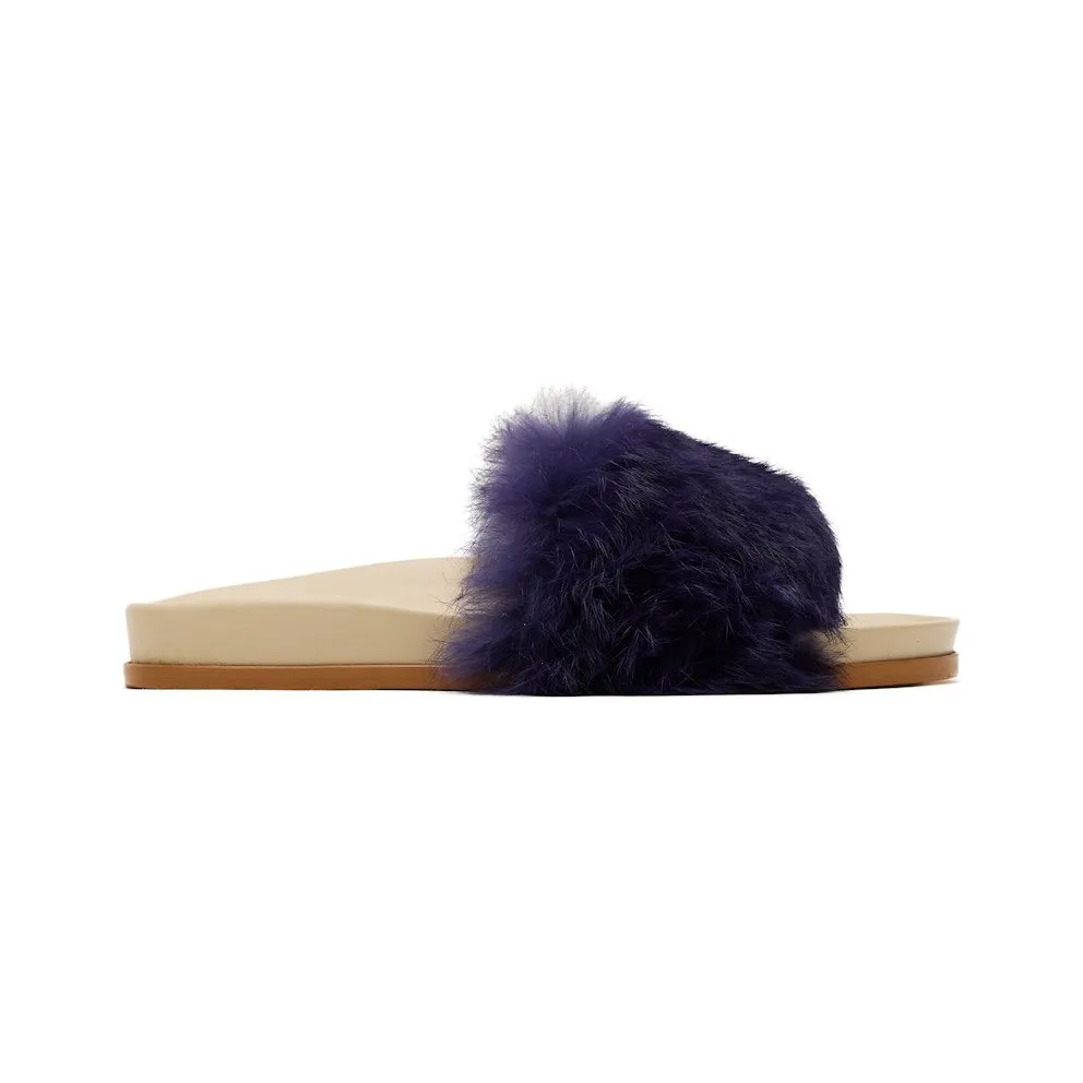 Buscemi Fur Clot Leather Slide Purple (318SWSLICOCT0R-0059)