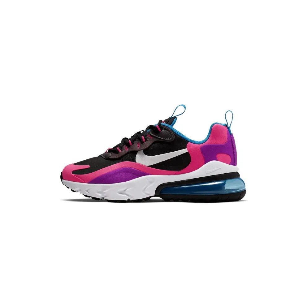 Nike Air Max 270 React Black Hyper Pink Vivid Purple (GS) Black/White-Hyper Pink-Vivid Purple (BQ0101-001)