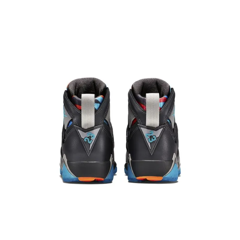 Jordan 7 Retro Barcelona Days (GS) Grey/Wolf Grey-Total Orange-Turquoise Blue (304774-016)