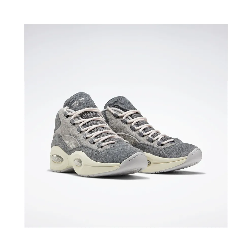 Reebok Question Mid Grey Suede Grey/Steel-Chalk White (Other Brands Other)