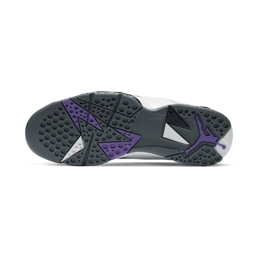 Jordan 7 Retro Flint (2021) – “White / Flint Grey / Black / Varsity Purple” (CU9307-100)