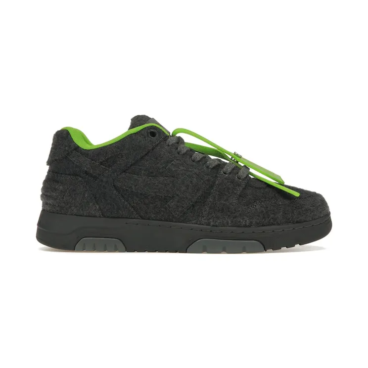 OFF-WHITE Out Of Office “OOO” Low Tops Grey Green Wool (OMIA189F22FAB0010707)