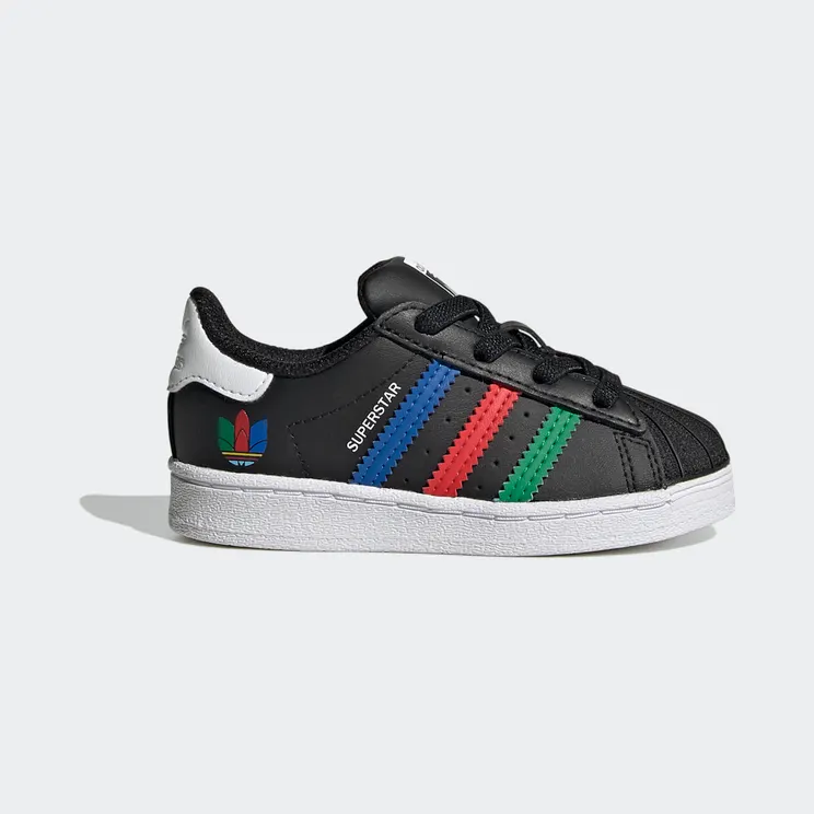 Adidas Superstar Infant ‘Colorful Stripes – Core Black’ Core Black/Green/Cloud White (FW5239)