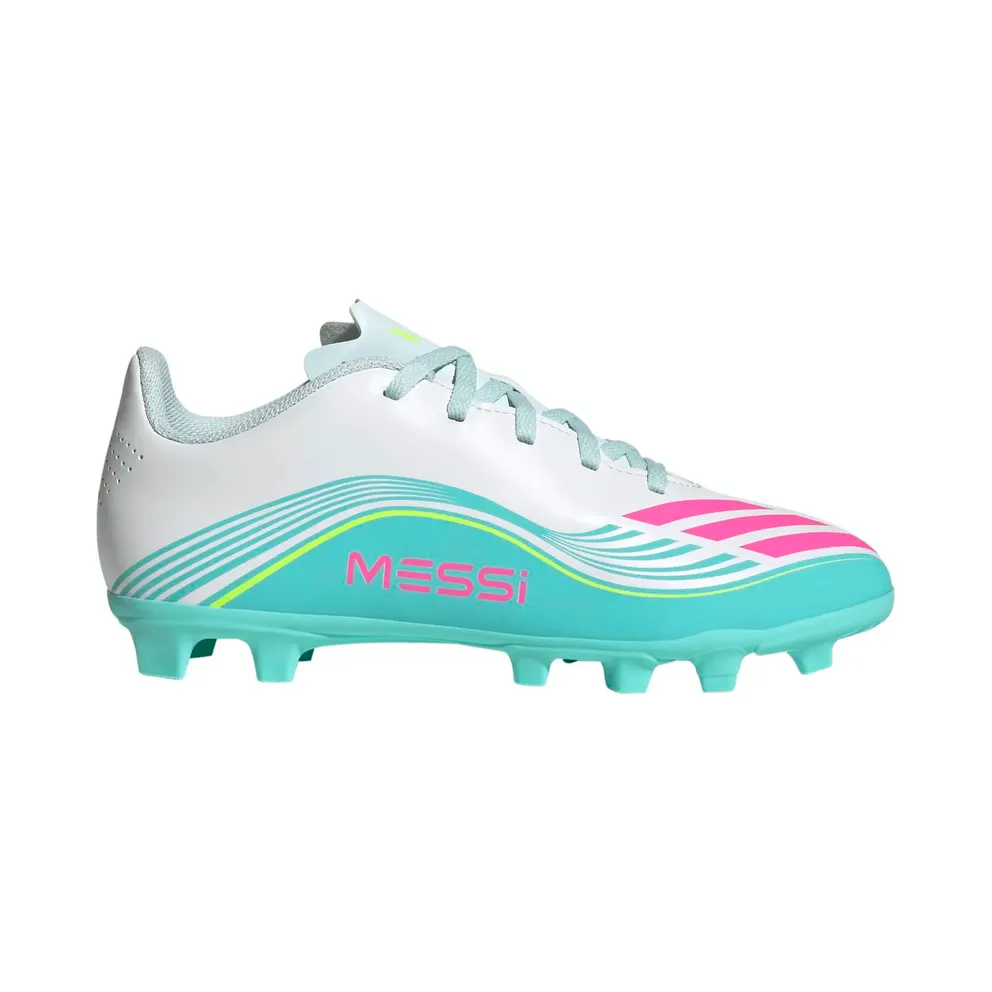 adidas F50 Messi Club Firm Ground / Multi Ground Football Boots Kids “Cloud White / Lucid Pink / Flash Aqua” (JQ0950)