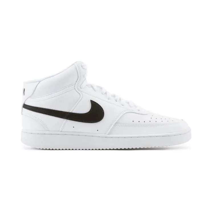 Nike Court Vision Mid White Black Pebbled Swoosh “Black / White / Metallic Dark Grey” (CD5466-008)