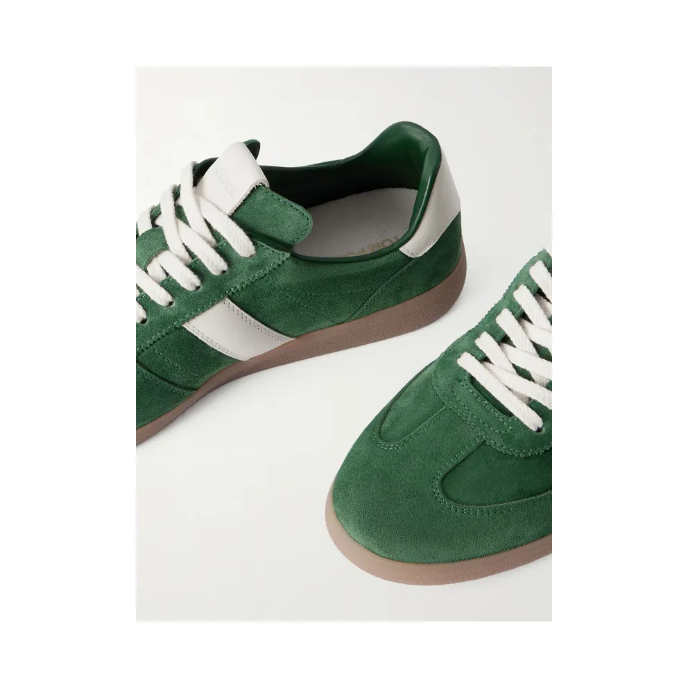 Tom Ford Archer Leather-Trimmed Suede Green (J1584-LCL046N)