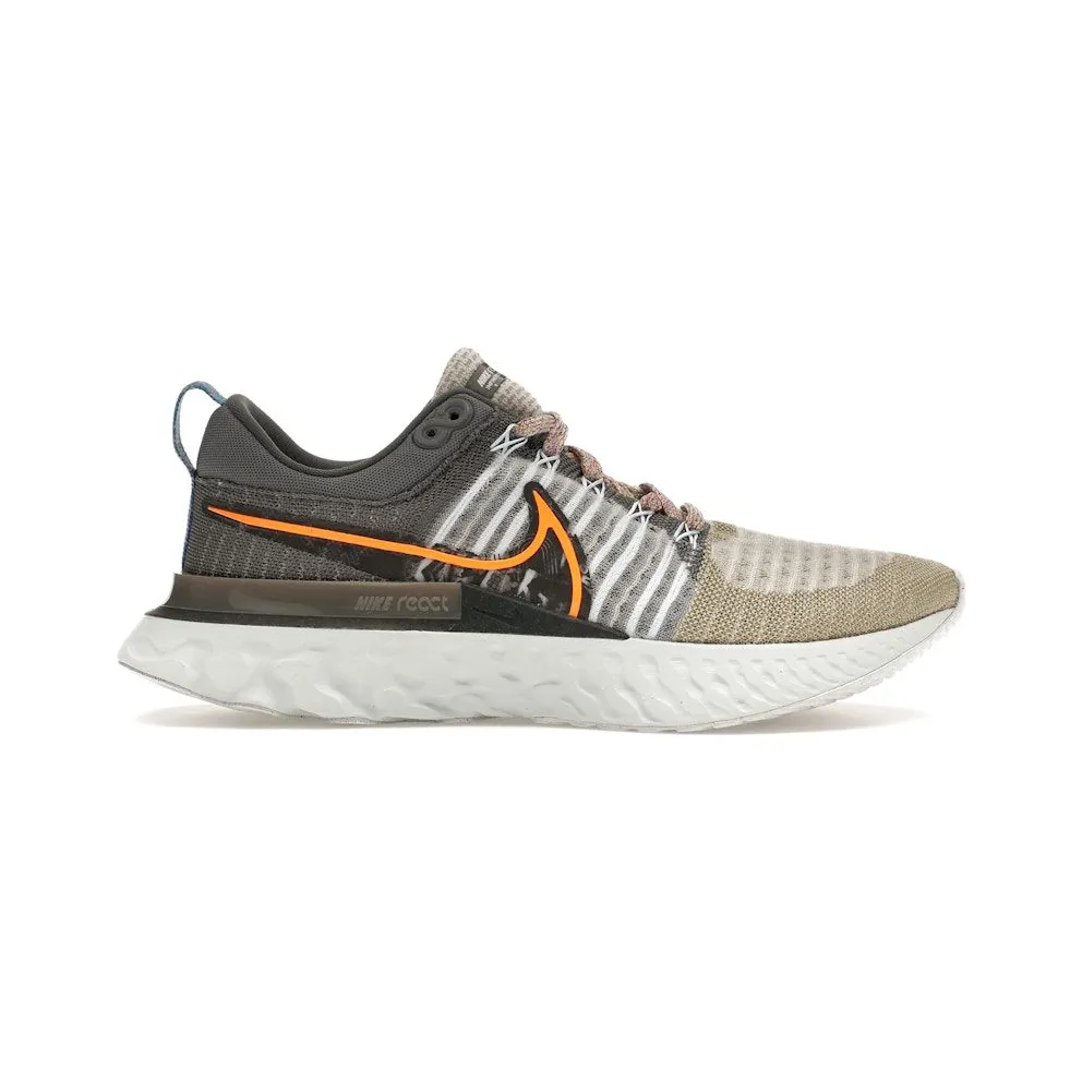 Nike React Infinity Run Flyknit 2 Light Bone Grey Orange (DC4577-001)