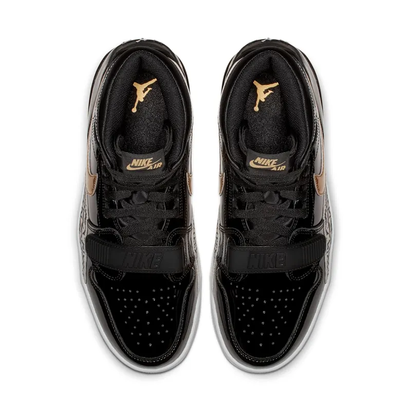 Jordan Legacy 312 Black Gold Patent Black/Metallic Gold-White (AV3922-007)