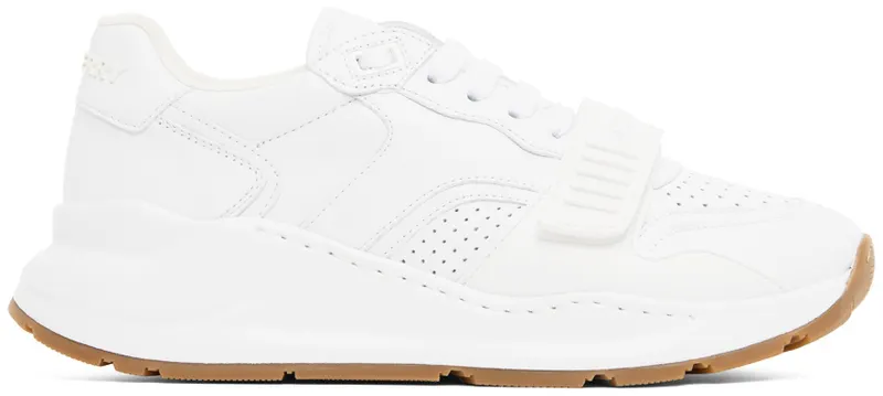 Burberry White Perforated Low-Top Sneakers (8052973)
