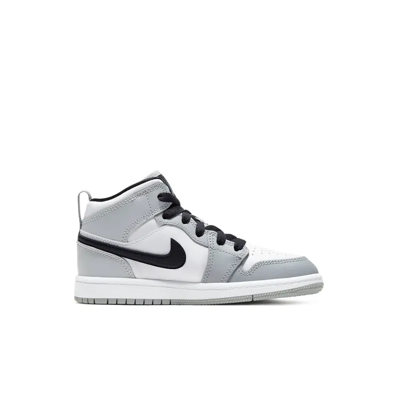 Jordan 1 Mid Light Smoke Grey (PS) Light Smoke Grey/White-Black (640734-092)