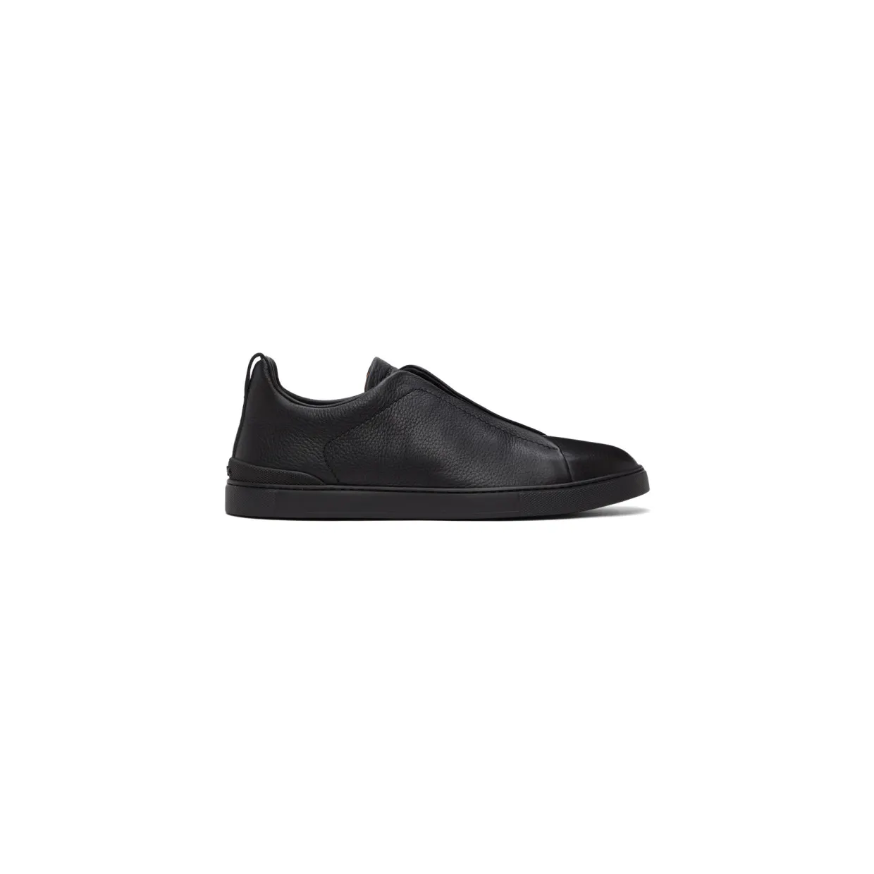 Ermenegildo Zegna Black Deerskin Triple Stitch Sneakers (LHCVO-A4667X)