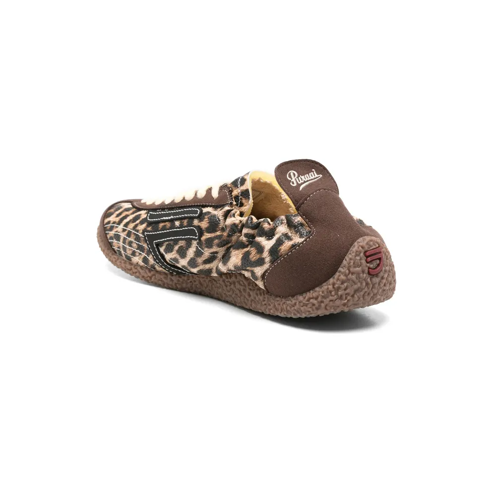 Puraai Leopard-print Lace-up “Brown/Black” (PU901C-007)