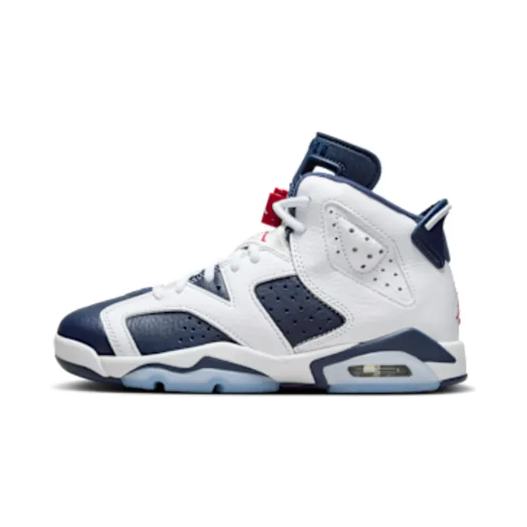 Air Jordan 6 GS Olympic “White / Midnight Navy / Varsity Red” (384665-164)