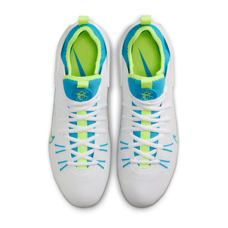 Nike Huarache 9 Elite Low LAX SE White Vivid Blue Volt (FV6147-100)