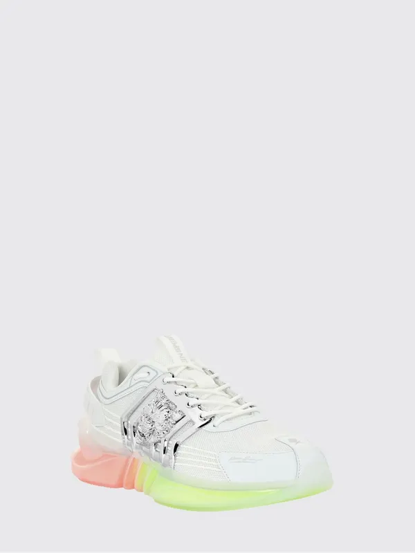 Plein Sport Runner Tiger Low-Top Mesh Sneakers with Chunky Sole White (AABSUSC0352STE003N01)