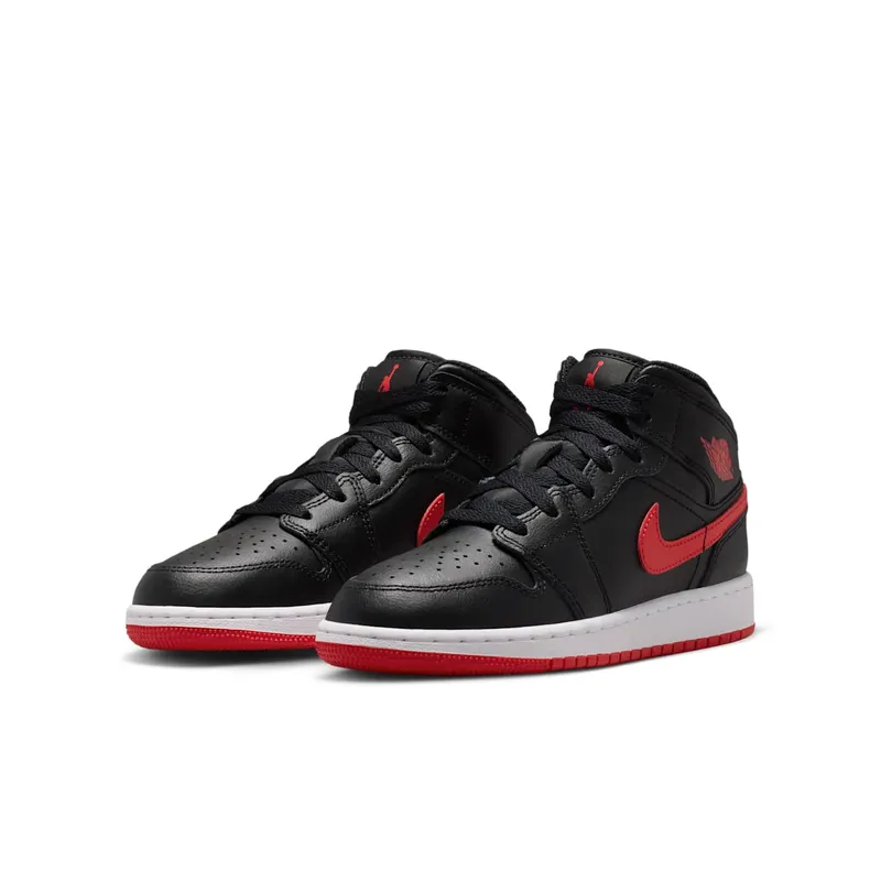 Air Jordan 1 Mid GS “Black / White / University Red” (DQ8423-005)