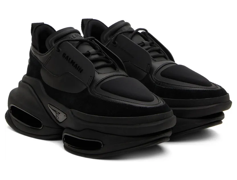 Balmain Black B-Bold Low-Top Sneakers (YM1VI277TPNS) (4)