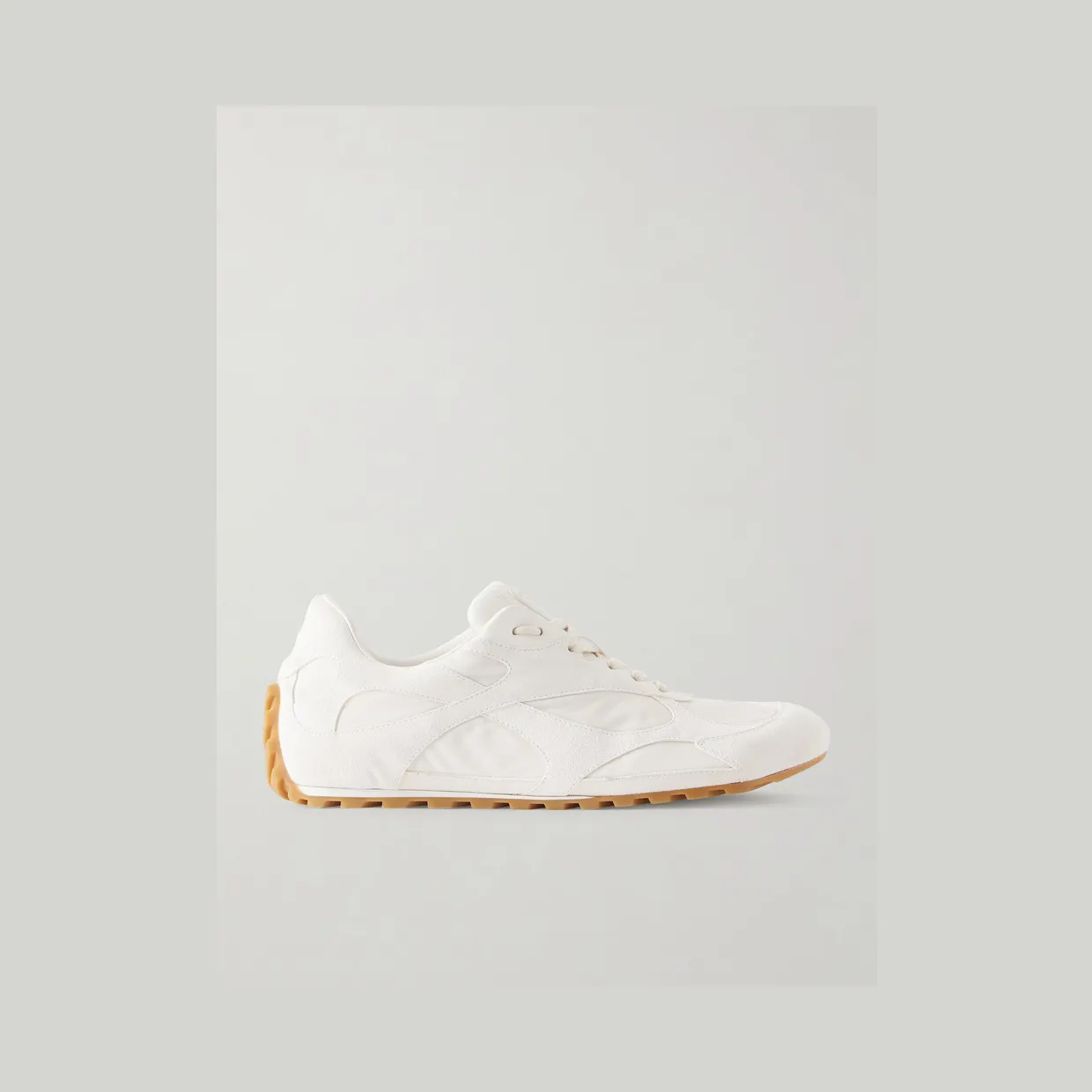 Bottega Veneta Orbit Flash Suede and Leather-Trimmed Shell Sneakers White (867926V65C0)