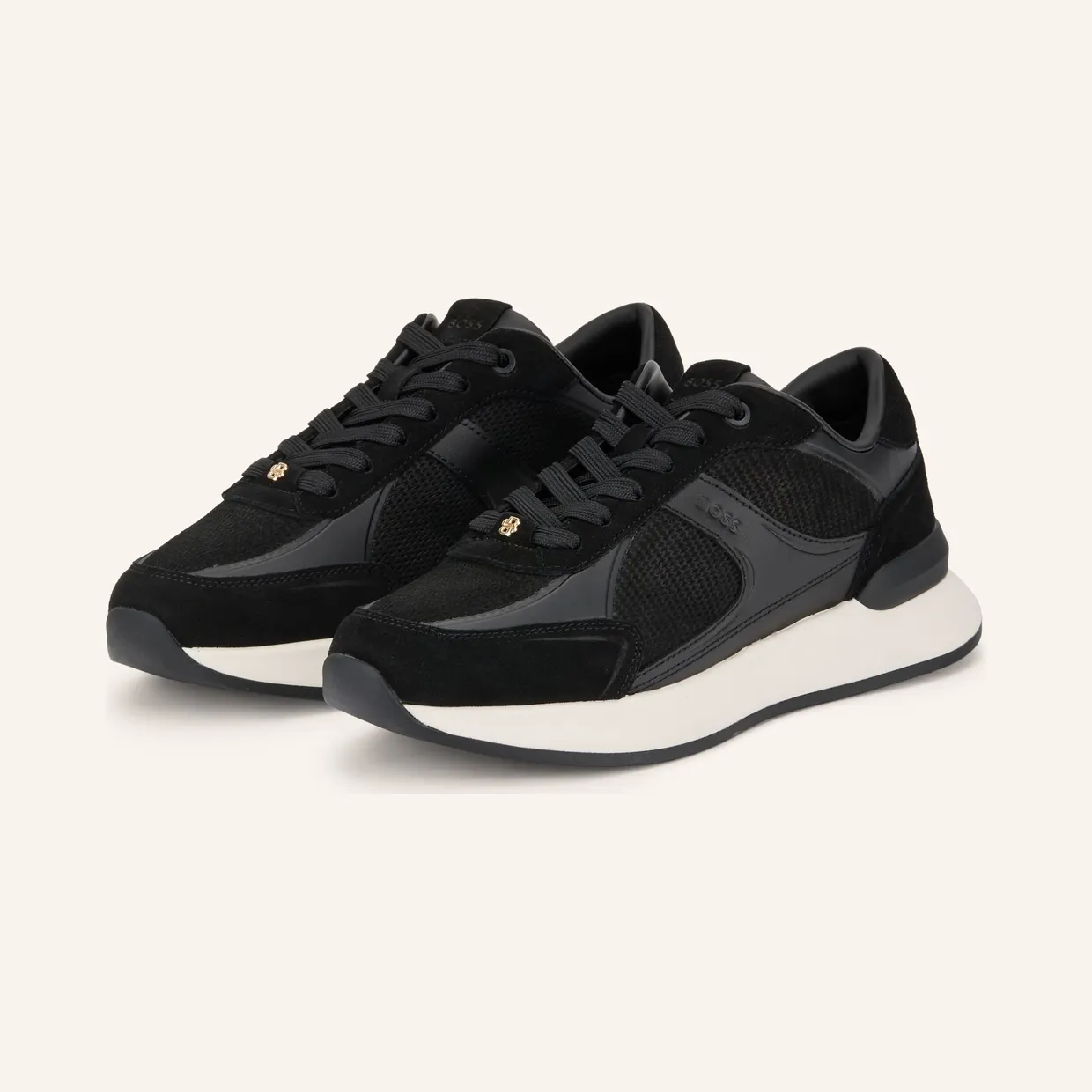 BOSS panelled low-top sneakers – Beige (50569211) (3)