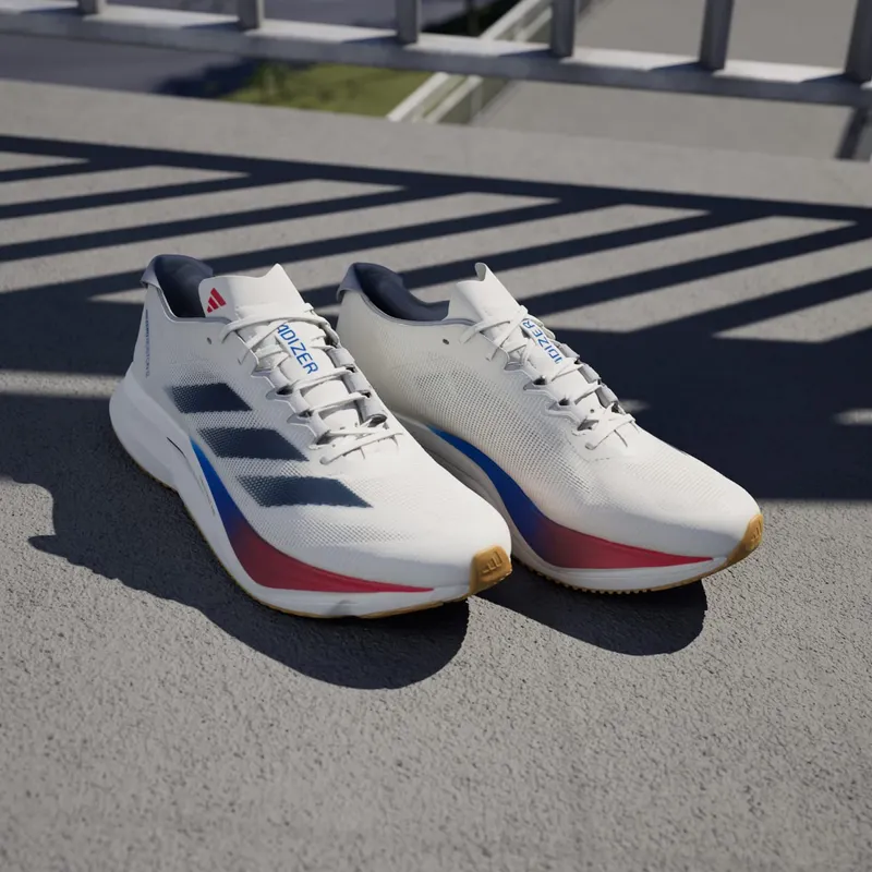 Adidas Adizero Boston 12 Core White / Dark Blue / Pure Ruby (JI4476)
