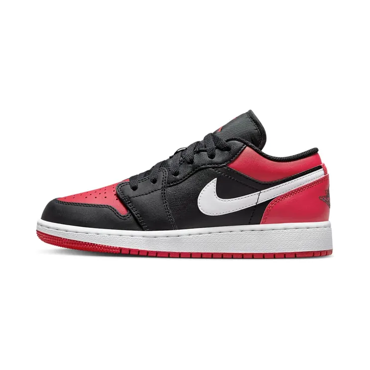 Air Jordan 1 Low GS Alternate Bred Toe “Black / White / Gym Red” (553560-066)