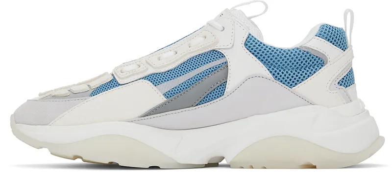 AMIRI White & Blue Nubuck Bone Runner (SS22MFS001)