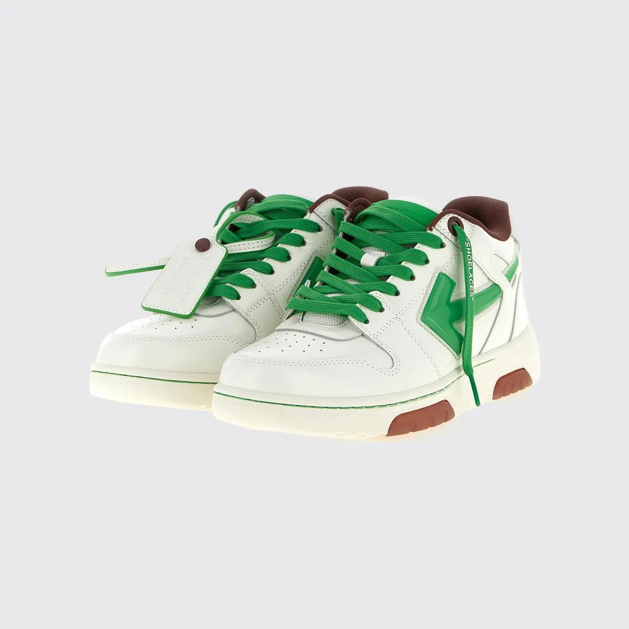 Off-White Out Of Office Leather Sneakers Green (OMIA189S26LEA0090150)