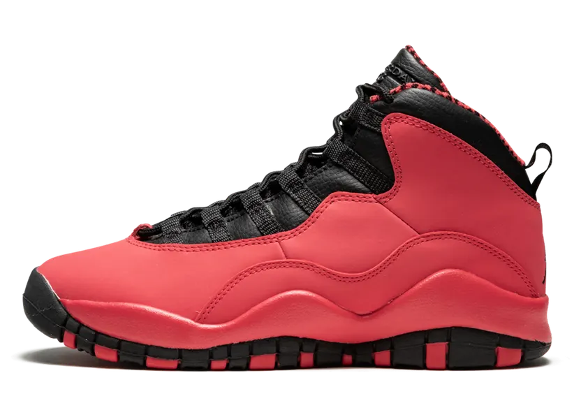 Girls Air Jordan 10 Retro GS Fusion Red Black (487211-605)
