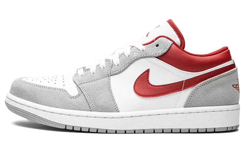 Air Jordan 1 Low SE Light Smoke Grey Gym Red (GS) (DM0589-016)