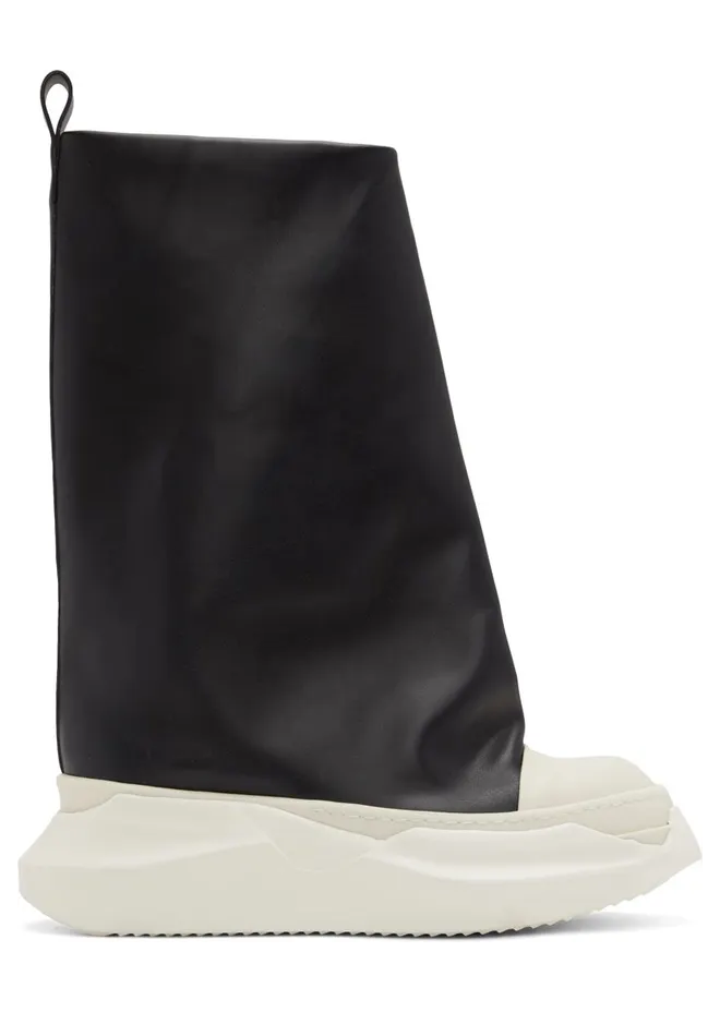 Rick Owens Drkshdw Black Faux-Leather Sneakers (DU01B7814 VL)