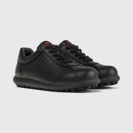 Camper Kid’s Pelotas Smooth Calfskin Lace-Up Sneakers Black (K800709-003PELOTAS0)