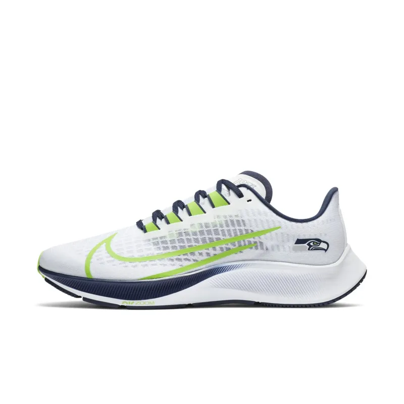 Nike Air Zoom Pegasus 37 Seattle Seahawks White/Pure Platinum-College Navy-Wolf Grey (CZ5462-100)