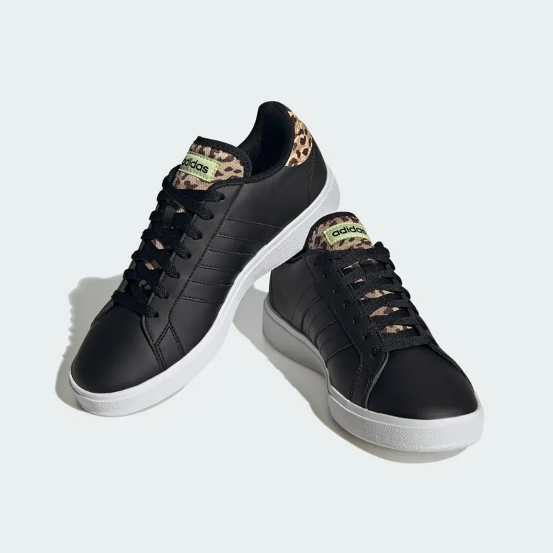 Adidas Grand Court Base 2.0 Core Black / Core Black / Pulse Lime (ID4446)