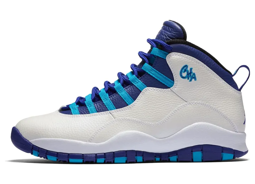 Air Jordan 10 Retro ‘Charlotte Hornets’ White/Light Purple (310805-107)