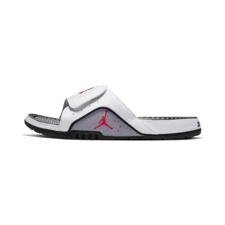 Jordan Hydro 4 Slide “White / Cement Grey / Black / Fire Red” (532225-116)