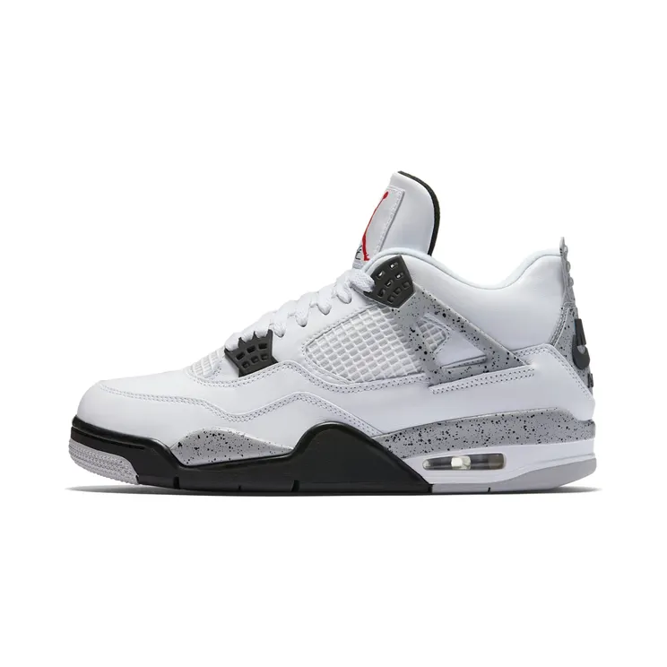 Air Jordan 4 Retro BG White Cement OG Retro “White / Black / Tech Grey / Fire Red” (840606-192)