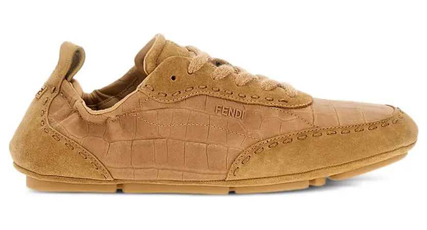 FENDI Fit leren with krokodillen-reliëf – Brown (7E1799AUHK)