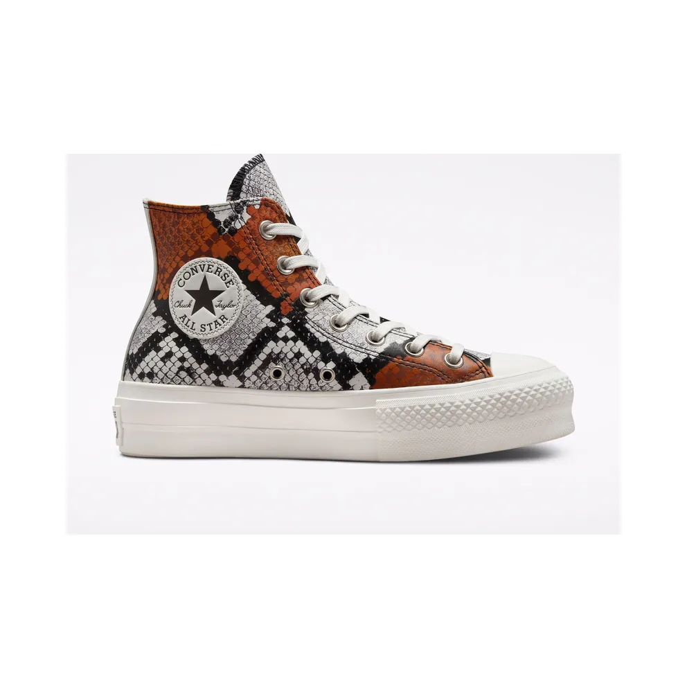 Converse Authentic Glam Platform Chuck Taylor All Star Vintage White/Schwarz/Orange (573082C)