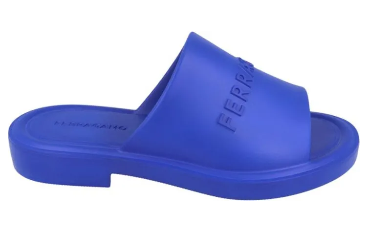 Ferragamo Giuneva Logo Embossed Slides Blue (021678-763221-M)