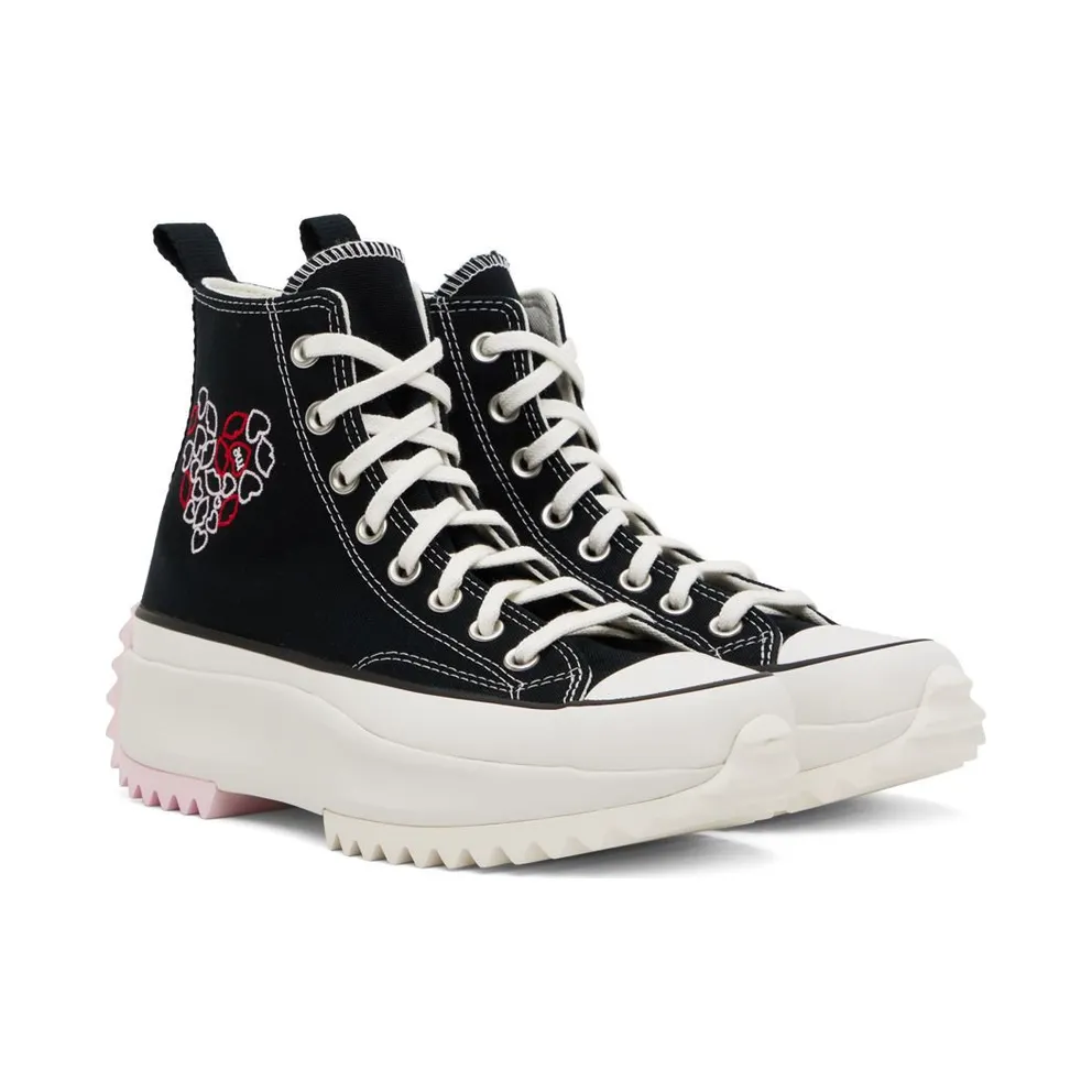 Converse Run Star Hike Platform Embroidered Hearts Black/university Red (A01598C)