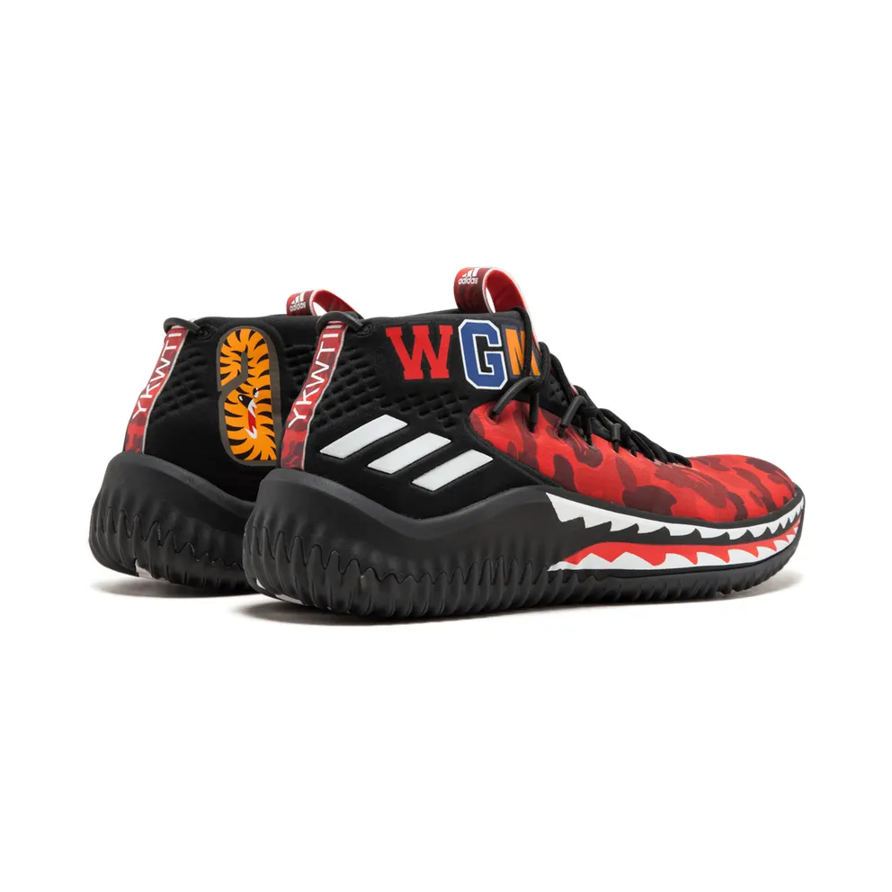 Adidas DAME4 Bape “Red Shark ABC Camo” (AP9976)