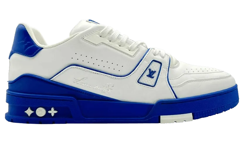 Louis Vuitton Trainer White Blue Signature (1A8SJV)