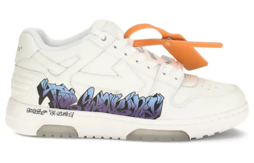 OFF-WHITE Out Of Office “OOO” Low Tops For Walking White Graffiti Artwork (OMIA189S26LEA00C0184)