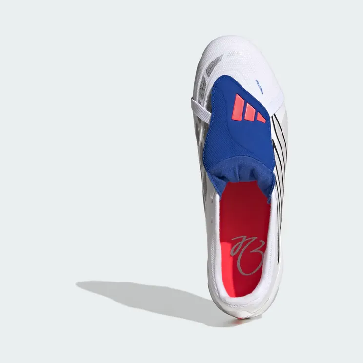 adidas Predator League Fold-over Tongue Firm Ground Football Boots “Cloud White / Zero Metalic / Royal Blue” (JS0424)