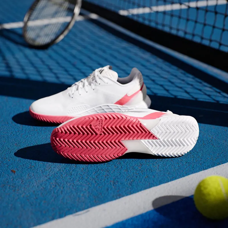 Adidas Defiant Speed 2 Tennis Shoes Cloud White / Core Black / Pure Ruby (JH6320)